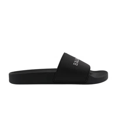 Pre-owned Balenciaga Wmns Pool Slides 'black Silver Chrome' | Women's Size 10