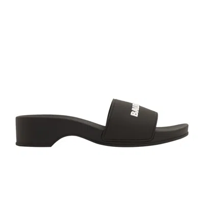 Pre-owned Balenciaga Wmns Pool Wedge Slide 'black White' | Women's Size 36