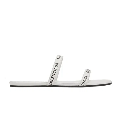 Pre-owned Balenciaga Wmns Round Sandal Flat 'printed - White Black' | Women's Size 36
