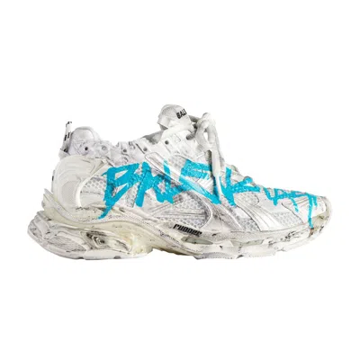 Pre-owned Balenciaga Wmns Runner Sneaker 'graffiti - White Blue' | Women's Size 41