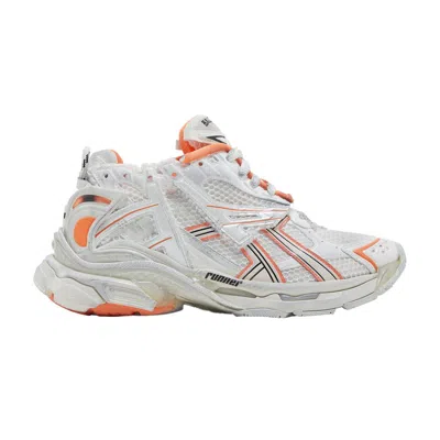 Pre-owned Balenciaga Wmns Runner Sneaker 'white Fluo Orange' | Women's Size 37