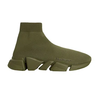 Pre-owned Balenciaga Wmns Speed 2.0 Sneaker 'dark Khaki' | Green | Women's Size 38