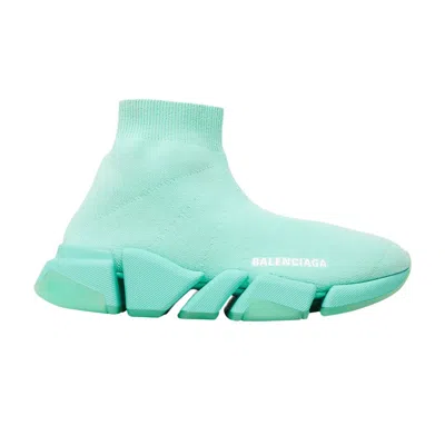 Pre-owned Balenciaga Wmns Speed 2.0 Sneaker 'transparent Sole - Green' | Women's Size 37