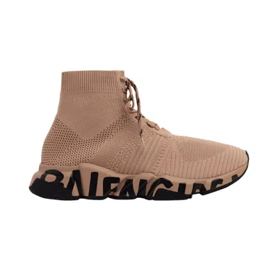 Pre-owned Balenciaga Wmns Speed Lace Up Trainer 'midsole Graffiti - Nude' | Brown | Women's Size 39