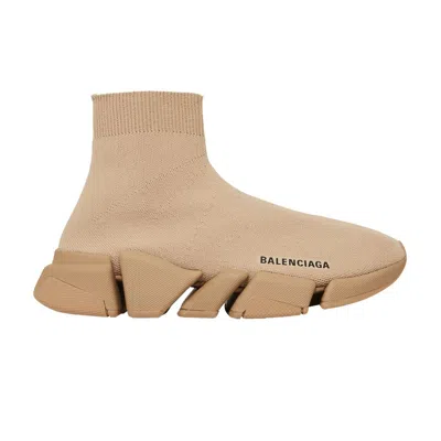 Pre-owned Balenciaga Wmns Speed Sneaker 'beige' | Brown | Women's Size 41