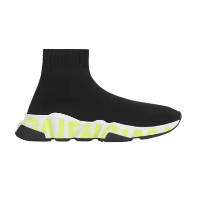 Pre-owned Balenciaga Wmns Speed Sneaker 'midsole Graffiti - Black Fluo Green' | Women's Size 41