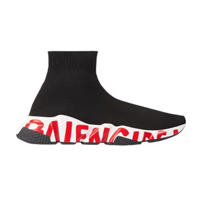 Pre-owned Balenciaga Wmns Speed Trainer 'midsole Graffiti - Black Red' | Women's Size 38