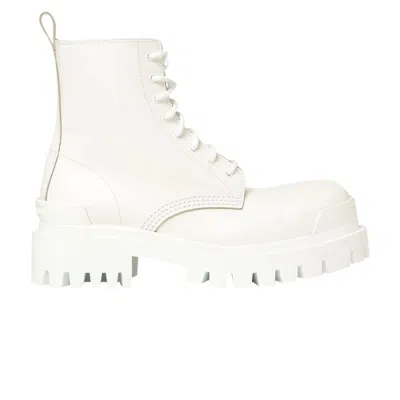 Pre-owned Balenciaga Wmns Strike Lace-up Boot 'white' | Women's Size 36