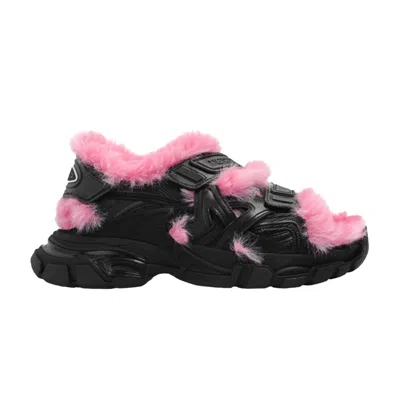 Pre-owned Balenciaga Wmns Track Sandal 'black Pink Faux Fur' | Women's Size 36