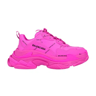 Pre-owned Balenciaga Wmns Triple S Sneaker 'all Over Logo - Fuchsia' | Pink | Women's Size 35