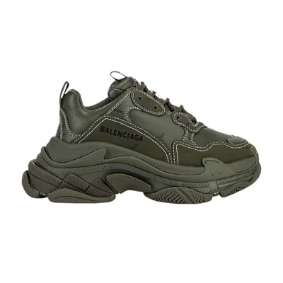 Pre-owned Balenciaga Wmns Triple S Sneaker 'allover Logo - Khaki' | Green | Women's Size 35