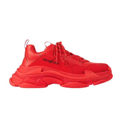 Pre-owned Balenciaga Wmns Triple S Sneaker 'allover Logo - Red' | Women's Size 40