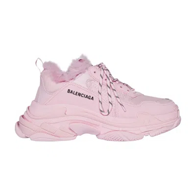 Pre-owned Balenciaga Wmns Triple S Sneaker 'fake Fur - Pink' | Women's Size 35