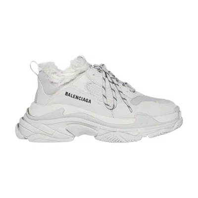 Pre-owned Balenciaga Wmns Triple S Sneaker 'faux Fur - Grey' | Women's Size 38