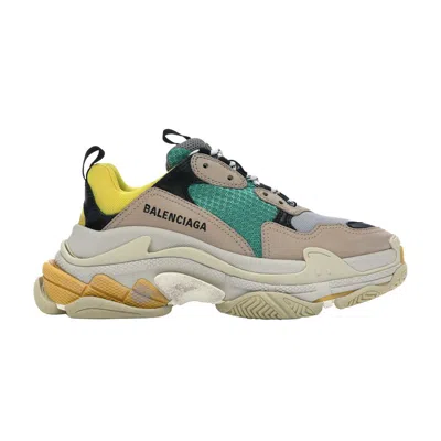 Pre-owned Balenciaga Wmns Triple S Sneaker 'green Yellow' 2018 | Cream | Women's Size 36 In White