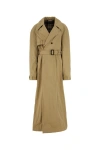 BALENCIAGA BALENCIAGA WOMAN BEIGE COTTON DECONSTRUCTED TRENCH COAT