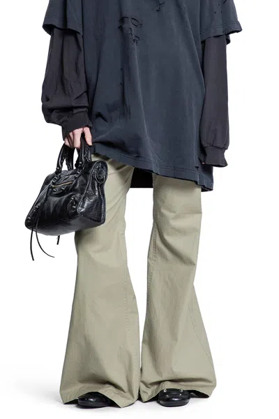 Balenciaga Woman Beige Trousers In Green