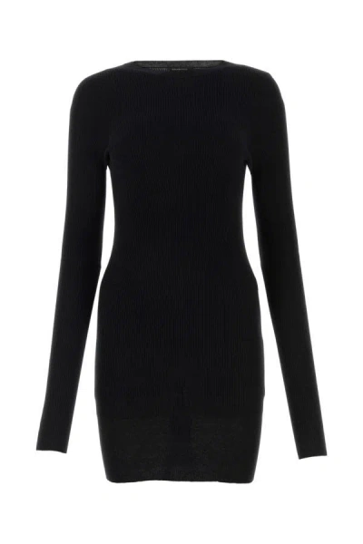 BALENCIAGA BALENCIAGA WOMAN BLACK COTTON MINI DRESS