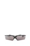 Balenciaga Rectangle Sunglasses With Dark Lenses And Nylon In Black