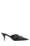 Balenciaga Cagole 90 Pointed Mules In Lamb Leather In Black