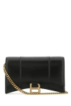 BALENCIAGA BALENCIAGA WOMAN BLACK LEATHER HOURGLASS CLUTCH