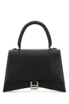 BALENCIAGA BALENCIAGA WOMAN BLACK LEATHER HOURGLASS HANDBAG