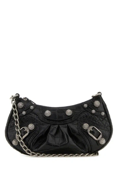 Balenciaga Woman Black Leather Le Cagole Mini Handbag