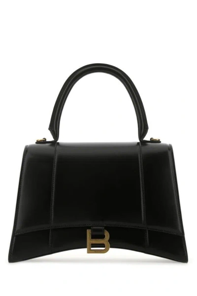 Balenciaga Women Black Leather Small Hourglass Handbag