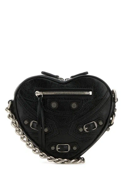 Balenciaga Le Cagole Mini Heart Crossbody Bag In Black