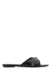 BALENCIAGA BALENCIAGA WOMAN BLACK LEATHER SLIPPERS