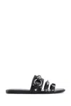 Balenciaga City Nappa Leather Flat Slides In Black