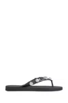 Balenciaga Women Black Rubber Cagole Thong Slippers In Black