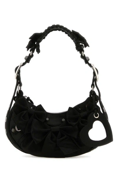 Balenciaga Woman Black Satin Le Cagole Xs Shoulder Bag