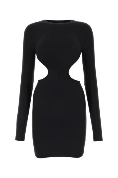 Balenciaga Sculpted Stretch Nylon Mini Dress In Black