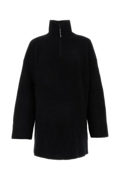 BALENCIAGA BALENCIAGA WOMAN BLACK WOOL OVERSIZE SWEATER