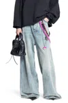 Balenciaga Wide-leg High Waist Jeans With Unique Accessory Chain