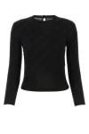 Balenciaga Long Sleeve All Over Print Sweater In Black