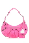 Balenciaga Small Leather Shoulder Bag With Heart-shaped Detail In Pink
