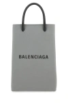 BALENCIAGA BALENCIAGA WOMAN GREY LEATHER PHONE CASE