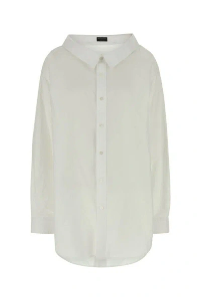 Balenciaga Woman Off Shoulder Shirt In White
