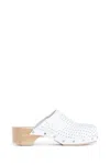 Balenciaga Scholl X 'clog' Perforated Rivet Wooden Mules In Neutral