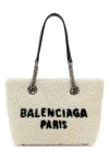 Balenciaga Women's Shearling Duty Free M Handbag In White