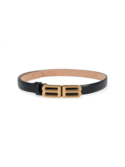 Balenciaga Women's 100% Calf Leather Belt In Black