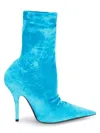Balenciaga Women's 110mm Velvet Stiletto Ankle Boots