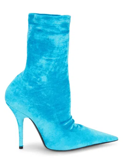 Balenciaga Women's 110mm Velvet Stiletto Ankle Boots