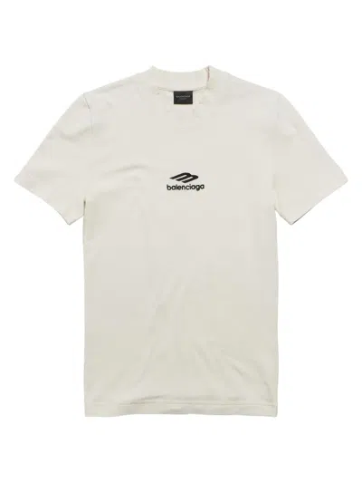 Balenciaga Women's 3b Sports Icon Fitted Crewneck T-shirt In White