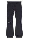 Balenciaga Logo-print Press-stud Flared Trousers In Black