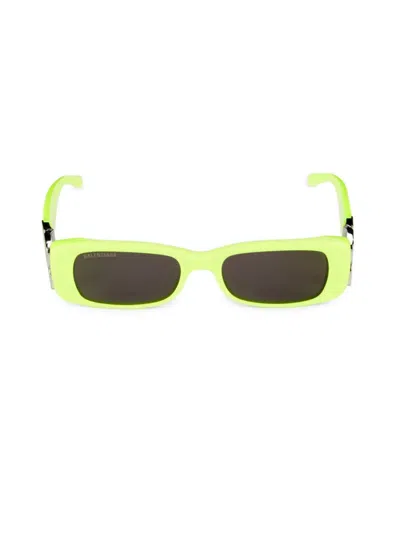 Balenciaga Women's 51mm Rectangle Sunglasses In Lime Green