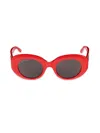 Balenciaga Eyewear Oval Frame Sunglasses In Red