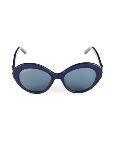 Balenciaga Women's 52mm Round Sunglasses In Blue
